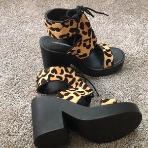 Vintage Calf Hair Platform Heels